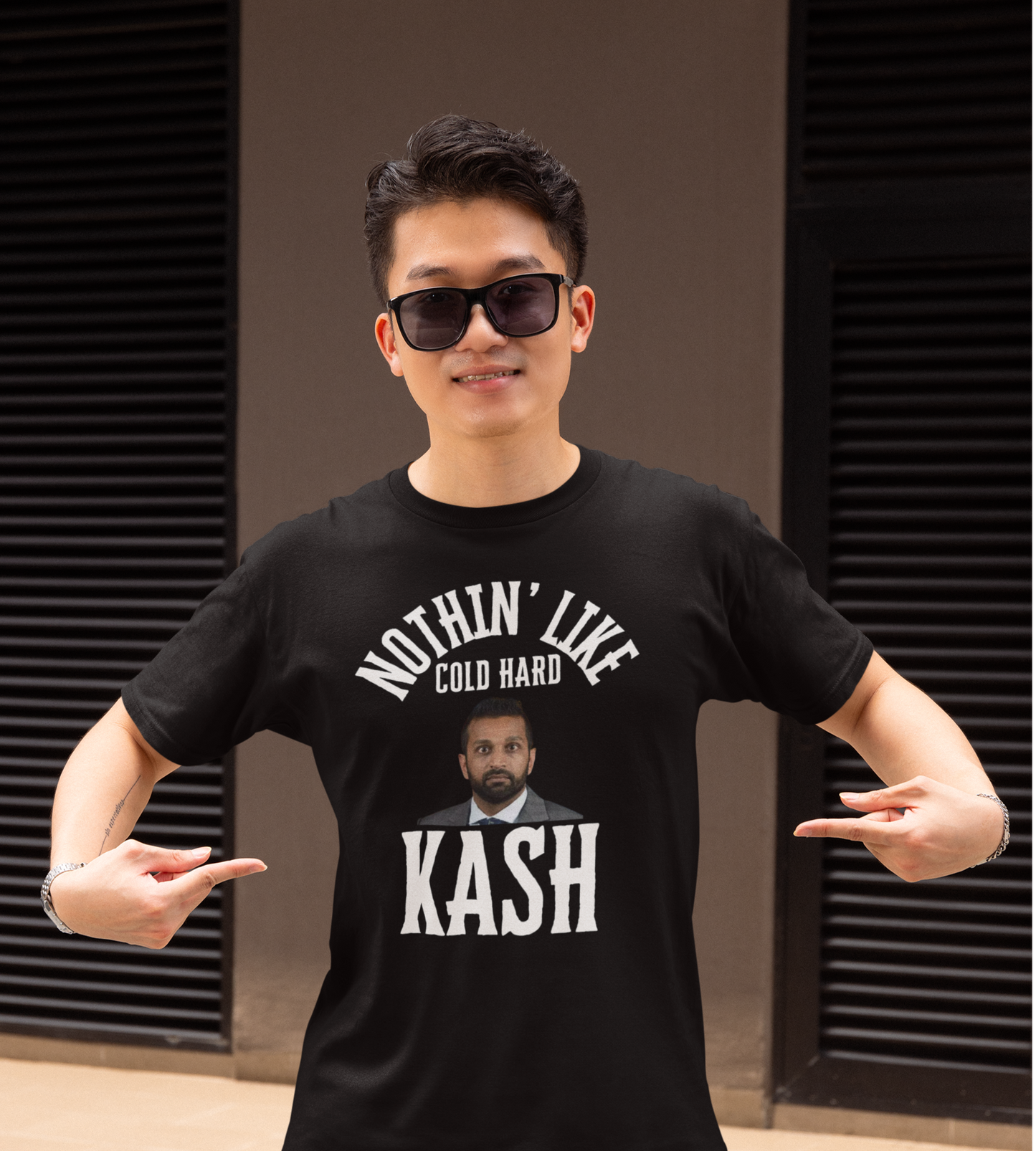 'Nothin' Like Cold Hard Kash' Image - Softstyle T-Shirt - White Font